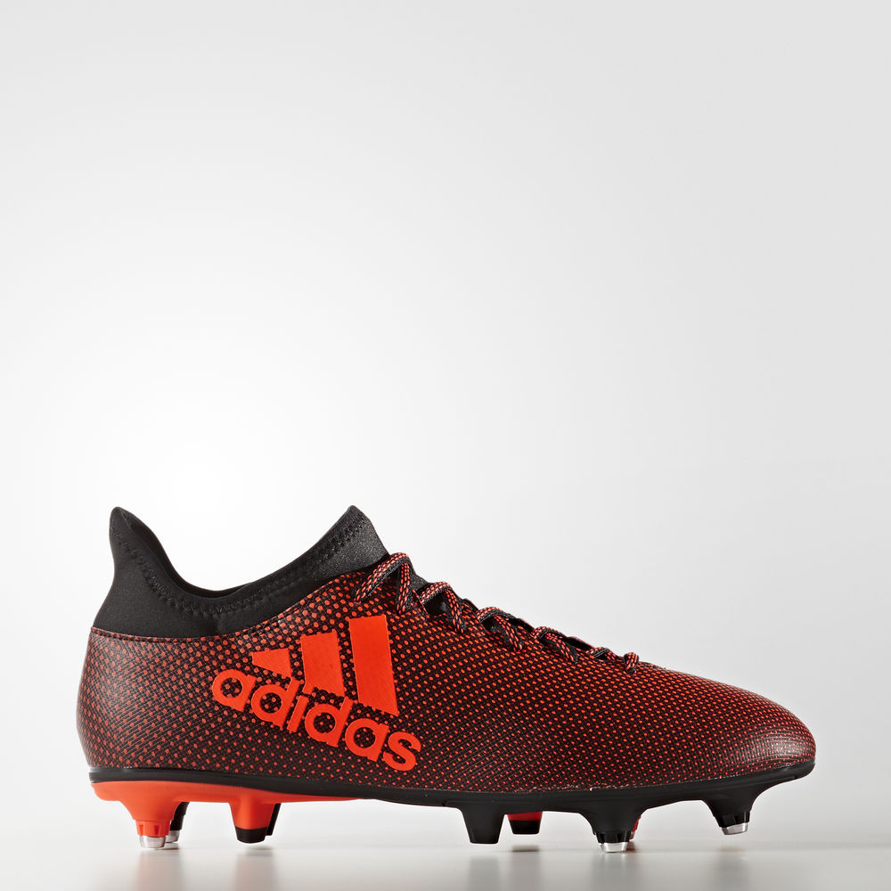 Adidas X 17.3 Soft Ground - ποδοσφαιρικα παπουτσια ανδρικα - Μαυρα/Κοκκινα/Πορτοκαλι,Μέγεθος: EU 36